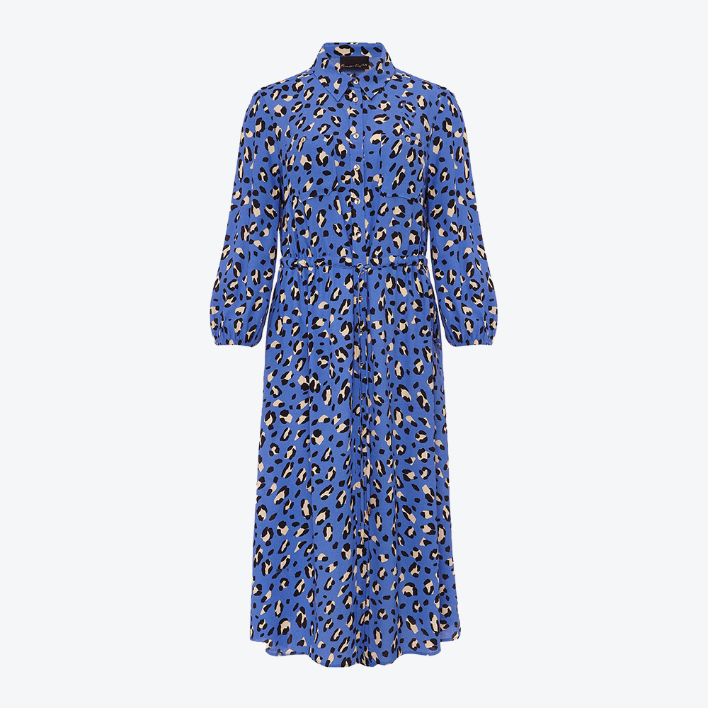 Whistles blue leopard print clearance dress